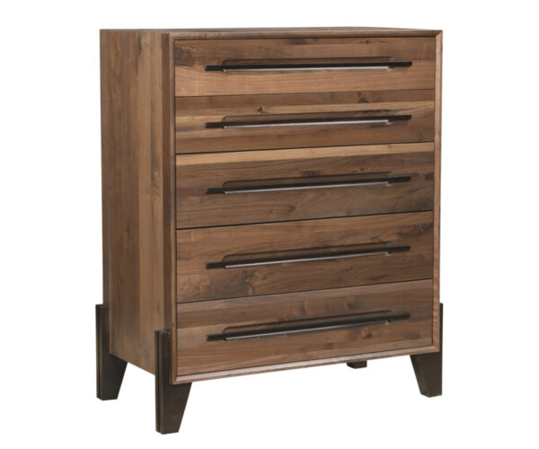 Glasgow 5 Drawer Chest - Rustic Walnut