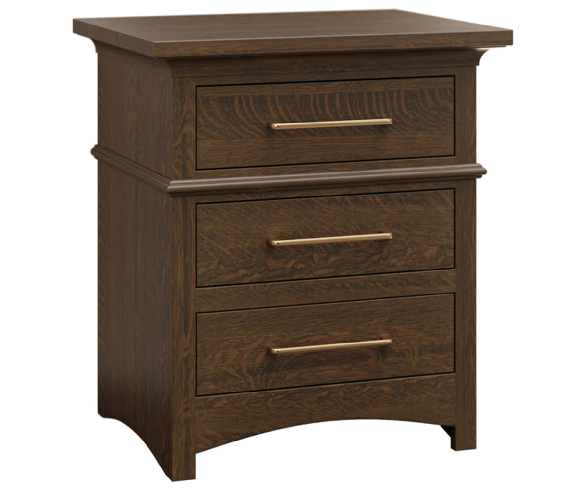 Old World 3 Drawer Nightstand