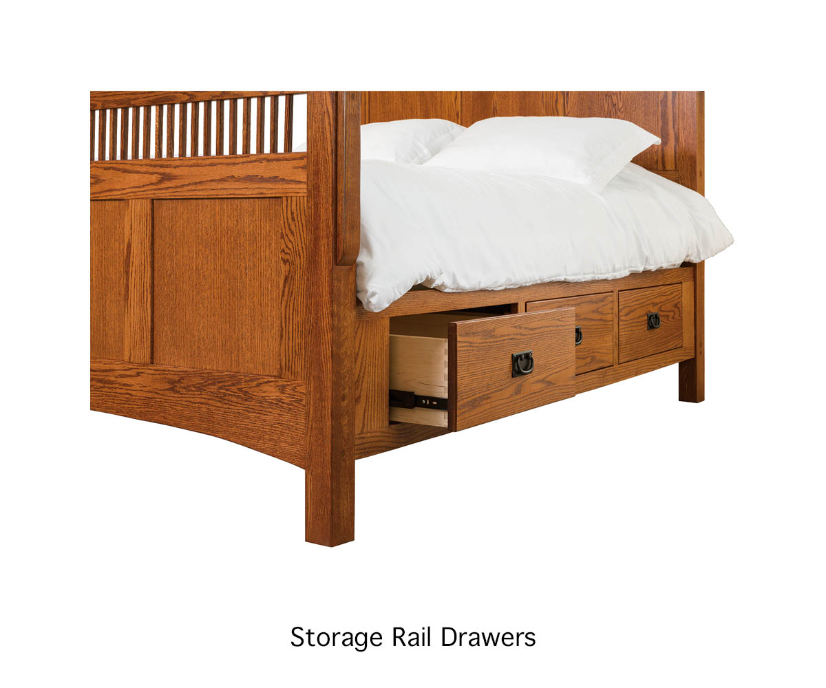 Deluxe Mission Raised 6-Drawer Bed - Image 2