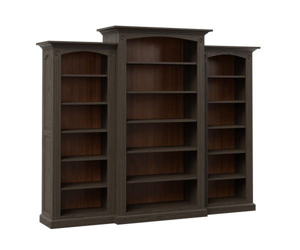 3 Piece 5 Shelf Deluxe Bookcase