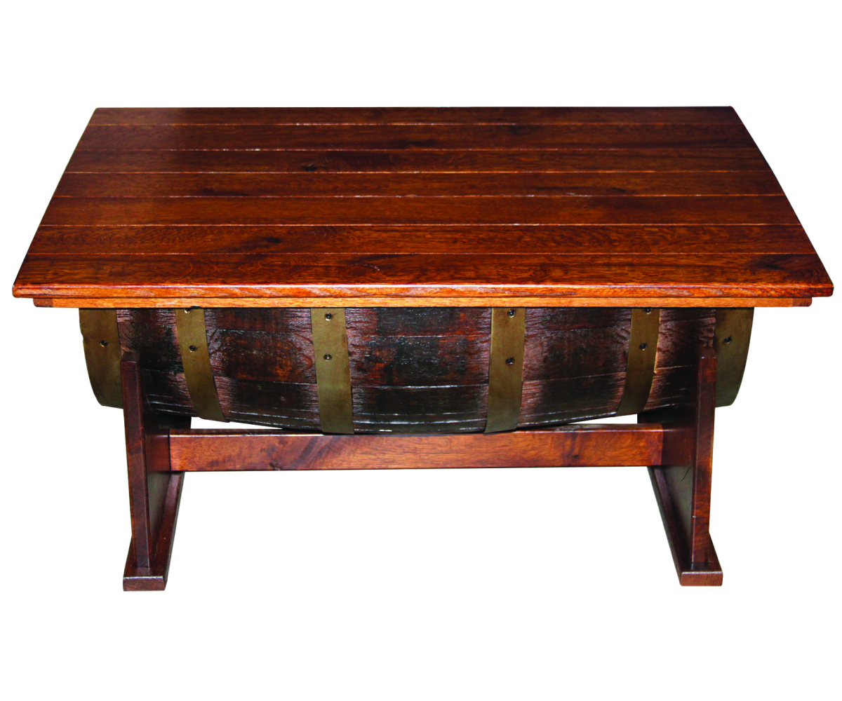 Half Barrel Coffee Table with Lift Top